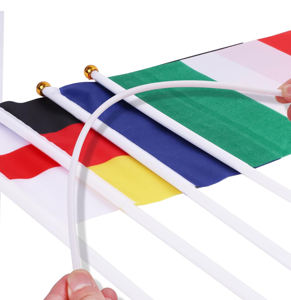 2- Euro Cup Hand Flags 14x21cm with 30 cm Pole X 24 pcs